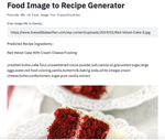 Food Image to Recipe Generator